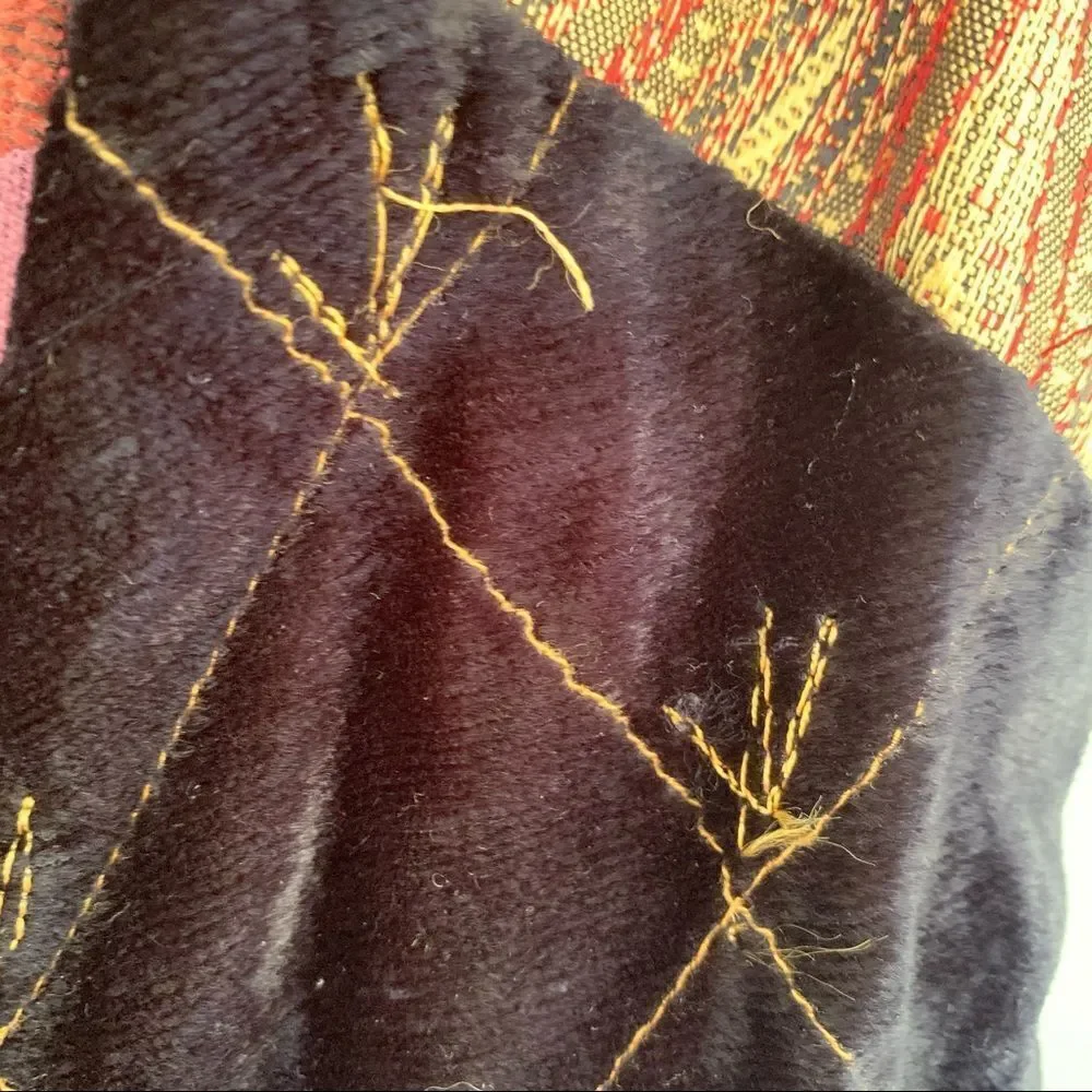 Vintage Liz & Me mixed media tapestry mandarin collar jacket